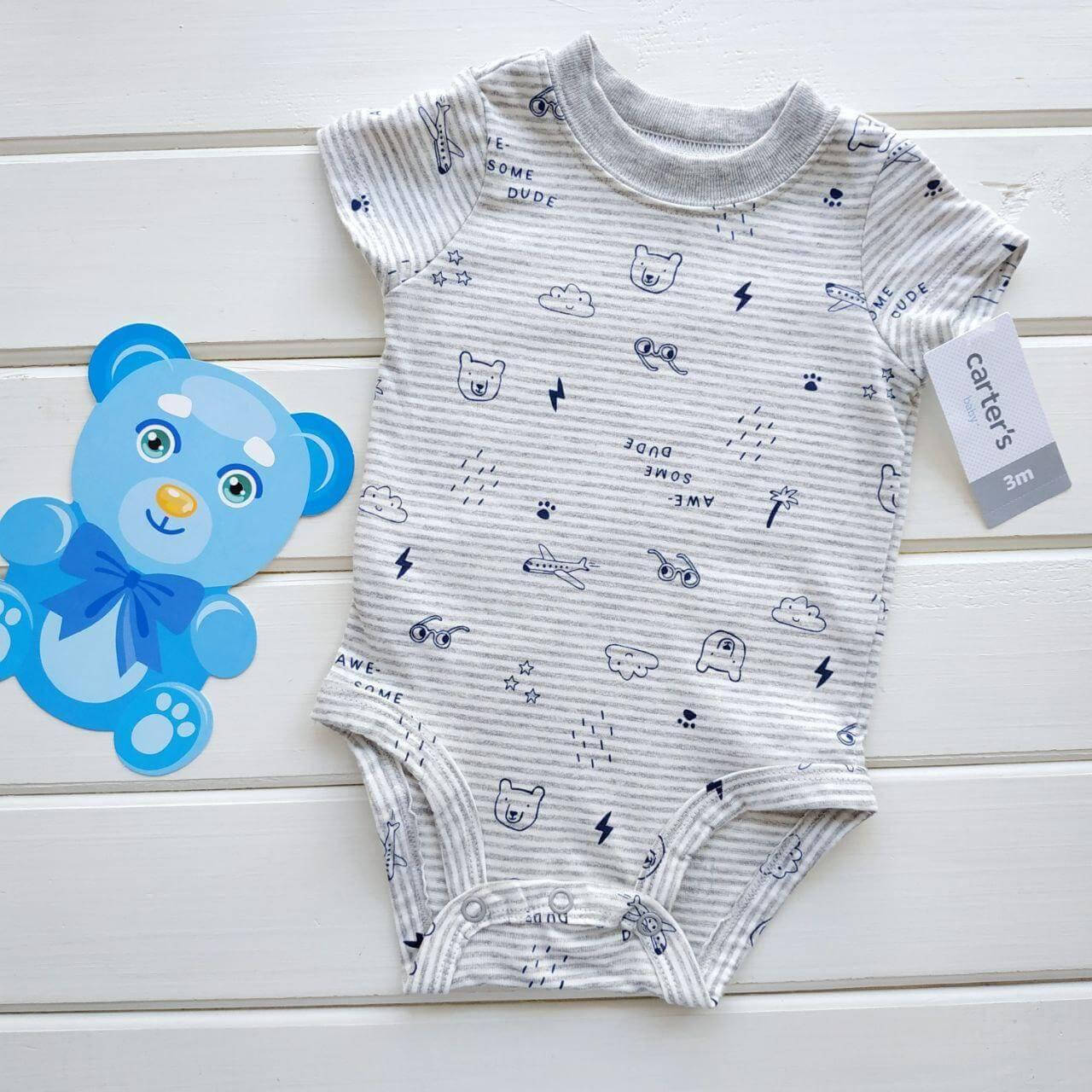 

Боди Carters "Серая полосочка" 6м