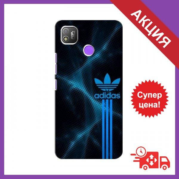 

Чехол для TECNO POP 4 / Бампер на TECNO POP 4 / Чехол для Техно (Синий Адидас)