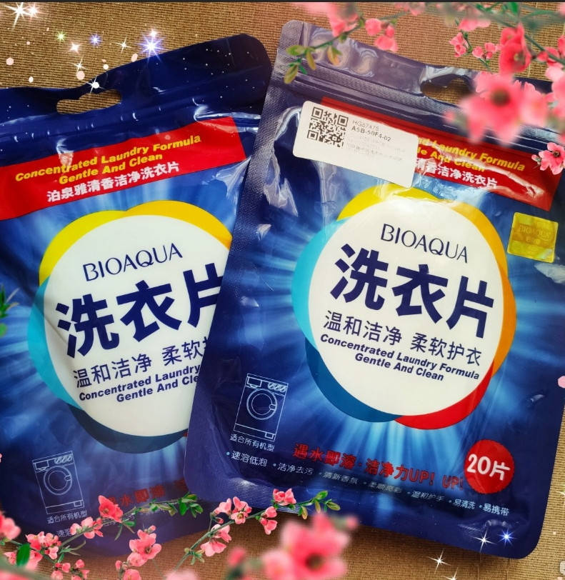 

Без фосфатный стиральный порошок в пластинах BIOAQUA Concentrated Laundry. 20 шт