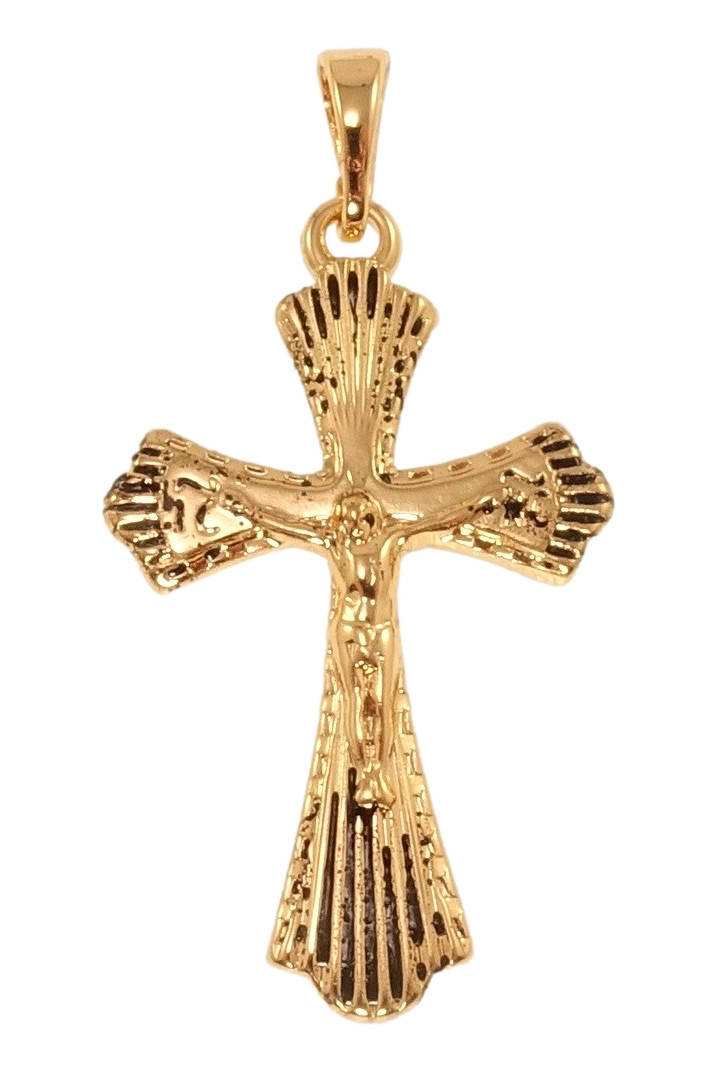 

Кулон Xuping Позолота 18K "Крест с Распятием прокраска черной эмалью"