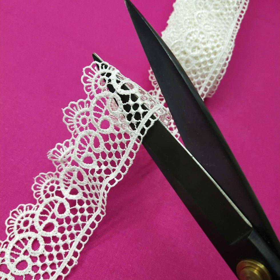 (1 метр) Кружево макраме 5 см Белое кружево (кс2н-0007)