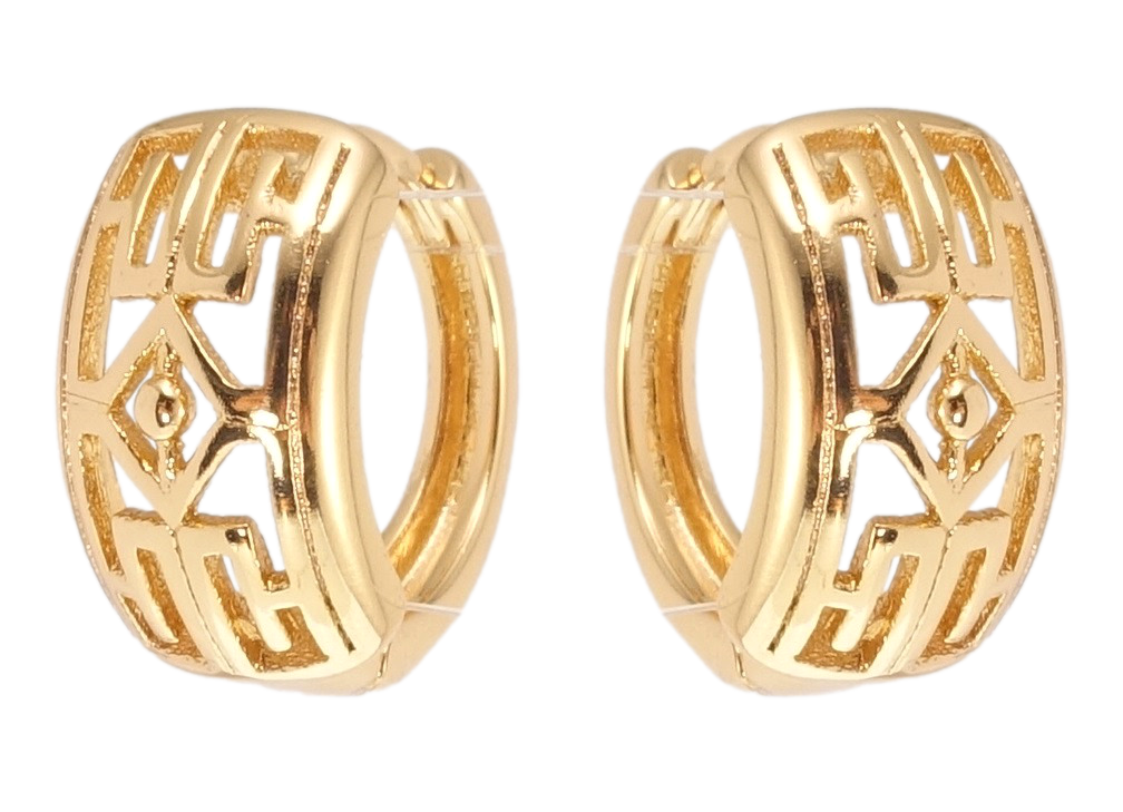 

Серьги Xuping Позолота 18K колечки "Резной орнамент"