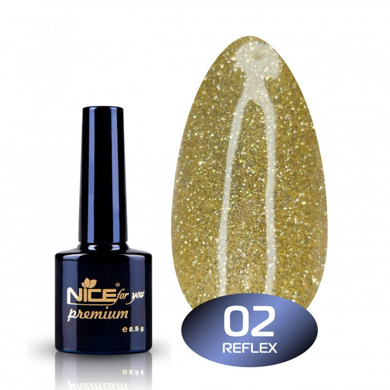 

Гель-лак Nice for you Reflex 02 золото 8,5 мл