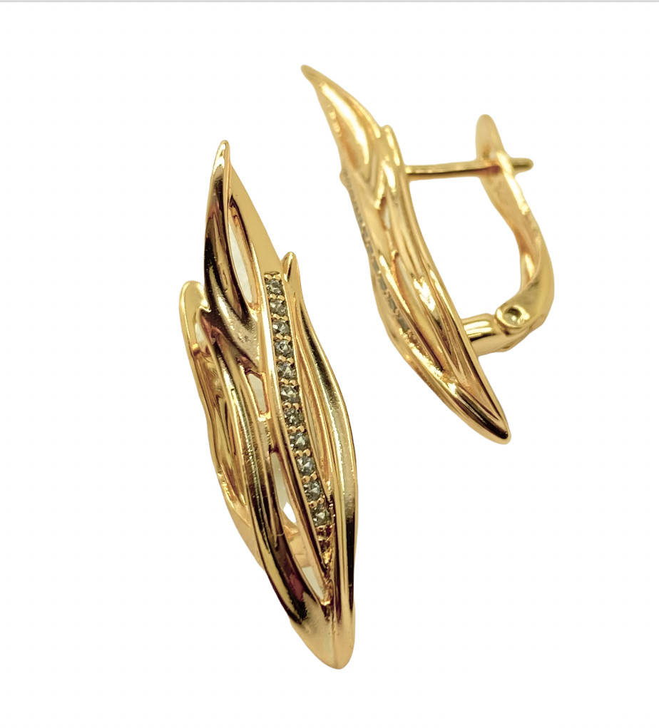 

Серьги гвоздики Xuping. 18k. 33х7 мм