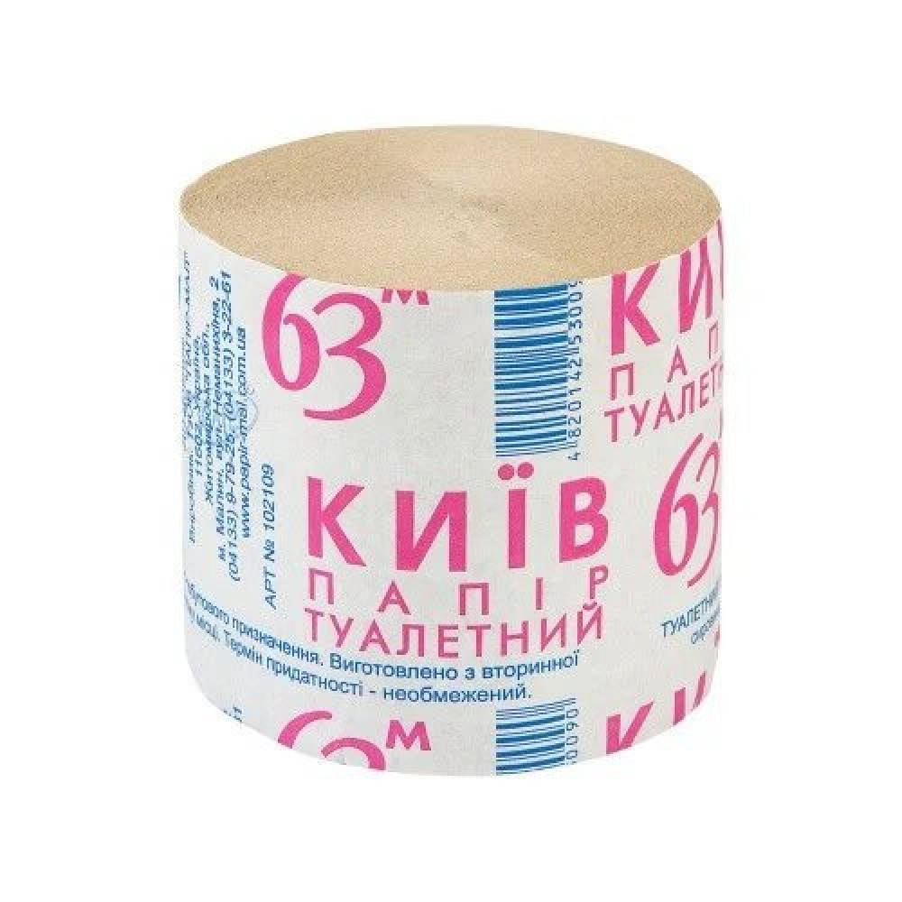 

Туалетная бумага мини рулон, макулатурная без гильзы, Киев 63, 1 рулон
