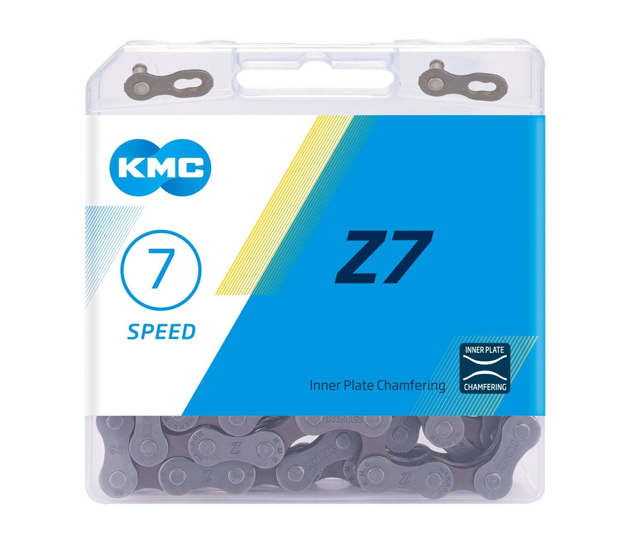 

Цепь велосипедная KMC Z-7, 114 звеньев, с замком, BOX (6-7-8 скоростей)