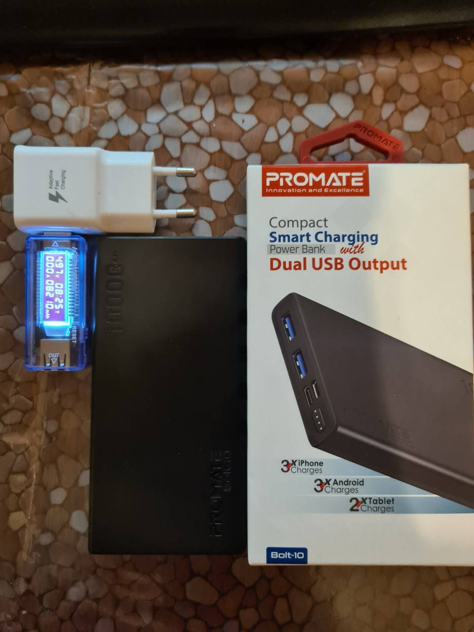 

Павербанк/ Power bank Promate Bolt-10 10000 mAh 10Вт 2xUSB, Черный