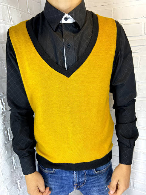 

Жилетка мужская горчица S.M.L.XL.XXl XXL