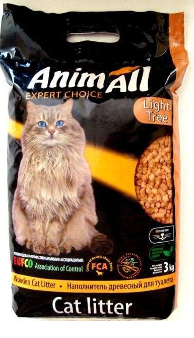 

Наполнитель древесный AnimAll (АнимАлл) без аромата 3кг для кошачьего туалета