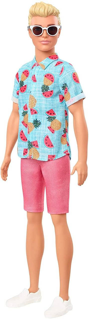 

Кукла Кен Модник Ken Fashionistas Doll Sculpted Blonde Hair & Blue Tropical Fruit-Print Shirt 152 GHW68
