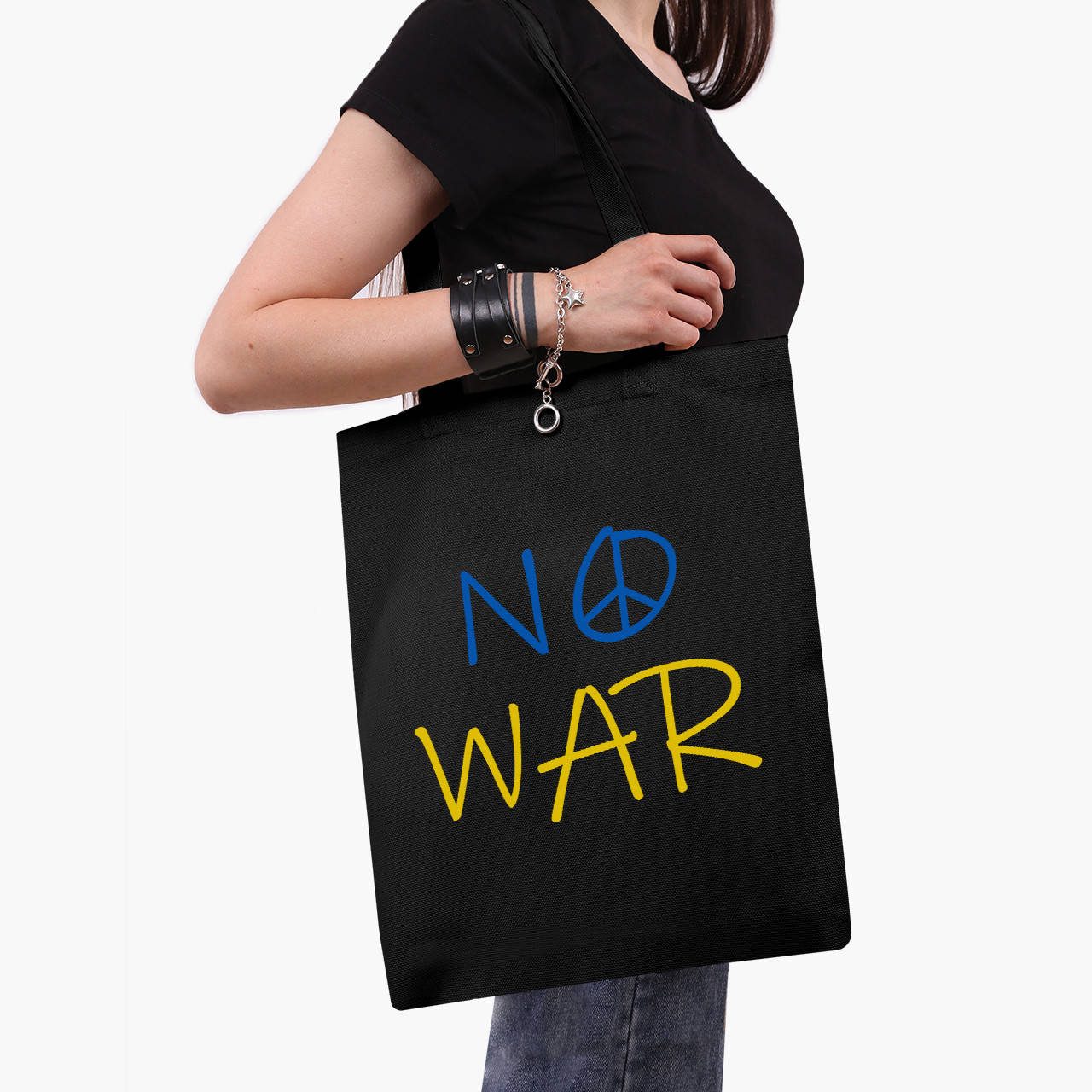 

Эко сумка Нет войне (No War) (9227-3703-BK) черная классическая, Черный