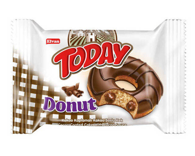

Пончик бисквитный шоколадный Elvan TODAY DONUT COCOA, 50 г