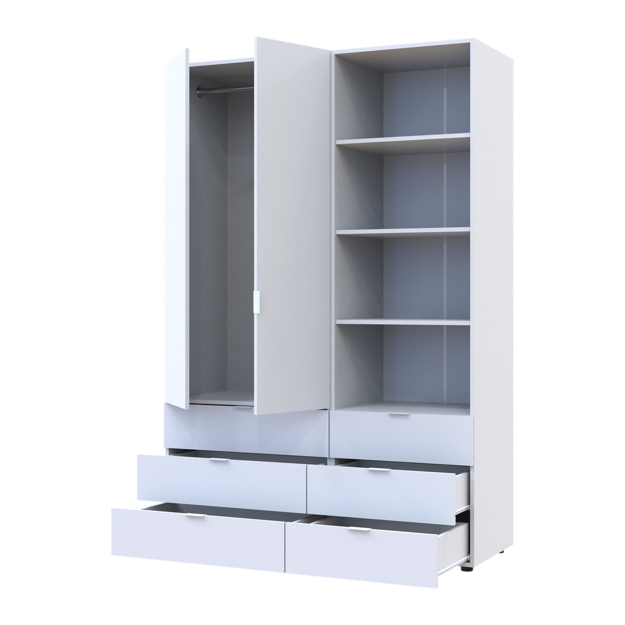 Шафа для одягу Doros Гелар Білий 2ДСП з пеналом 137.5х49.5х203.4 (42005162) 2