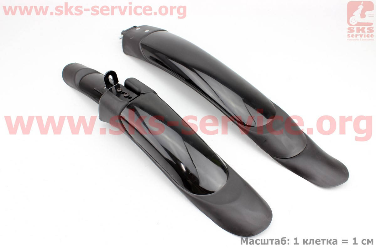 

Велосипедный щиток пластмассовый на 26" к-кт АМТ/MTB раздвижной, черный