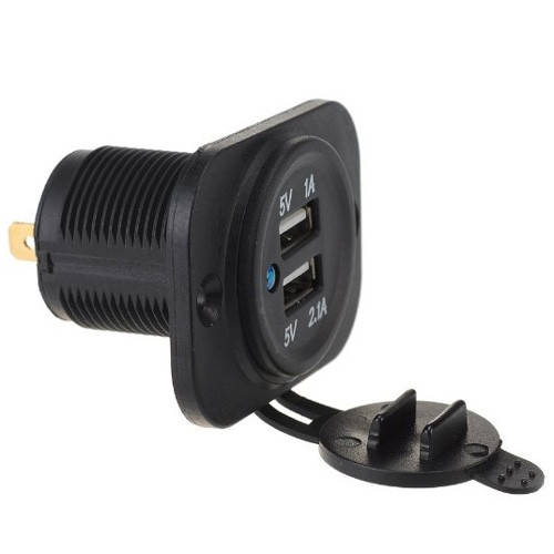 

USB адаптер врезной 2x 5 В 2.1 А автомобильное зарядное 2000-03907