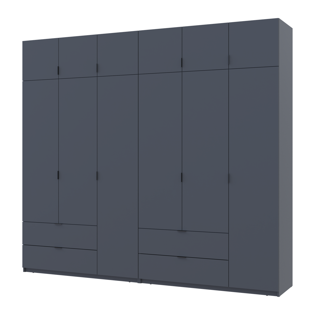 Розпашна Шафа для одягу Doros Лукас Графіт 3+3 ДСП 270х50х240 (42005117)