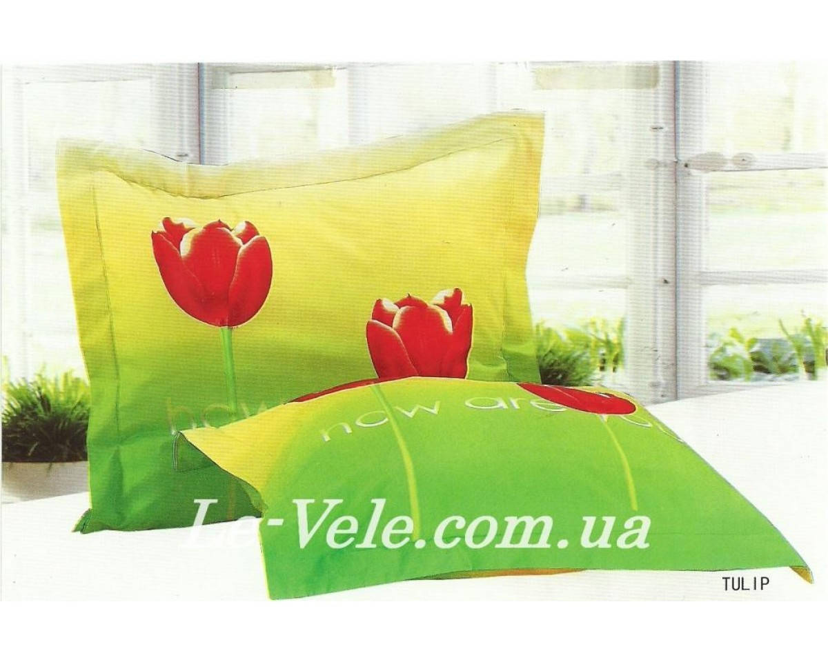 

Наволочки сатиновые 70-70 см тм Le Vele с тюльпанами