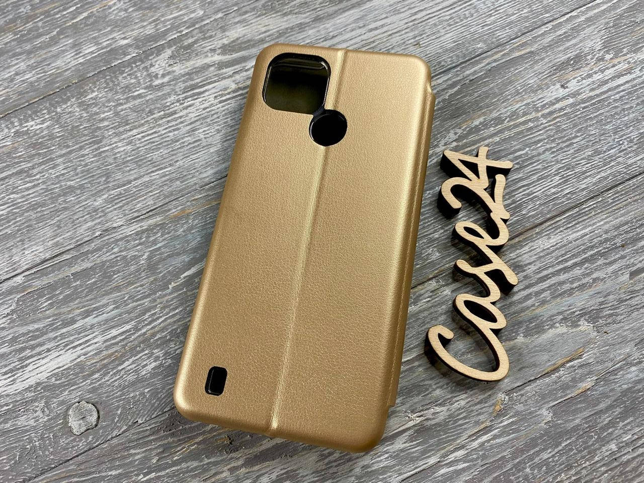 

Кожаный чехол книжка Elegant на Realme C21 (5 цветов) золотистый