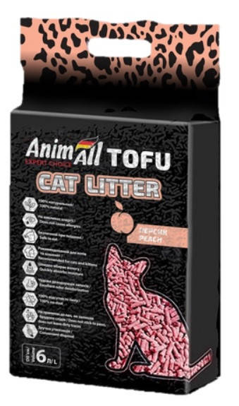 

Соевый наполнитель Animall ТОФУ Персик 6 л/2,6 кг Энимал