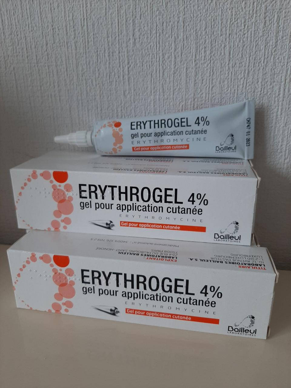 

Эритрогель 4% Erythrogel (Эритромицин) гель от акне, 30г. Срок до 01.2023