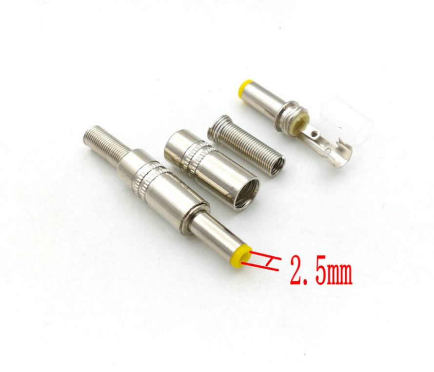 

Штекер разъем питания папа DC 5,5 мм x 2,5 мм металлический корпус