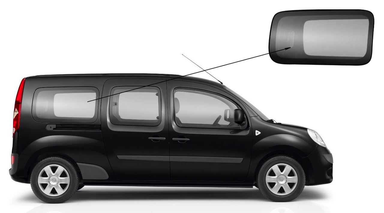 

Боковое стекло длинная база Mercedes-Benz Citan 2012-2019 заднее правое