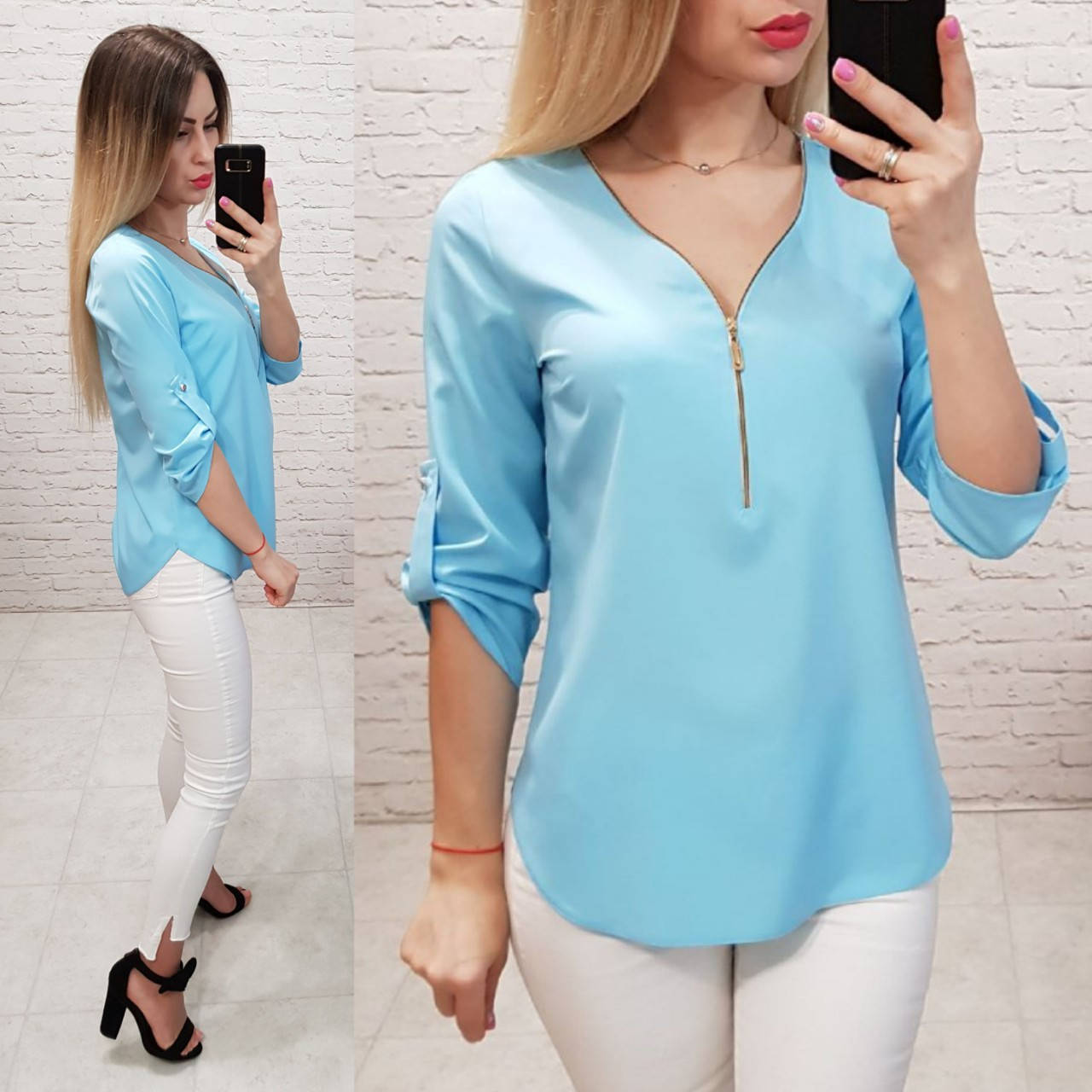 

Блузка 158 Ткань: арт 158 голубая, Голубой