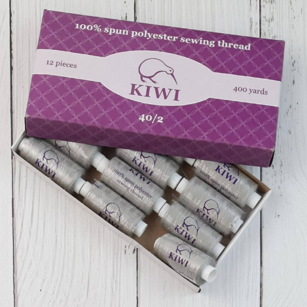 

Швейные нитки KIWI 40/2 (400 ярдов) №366 СВЕТЛО СЕРЫЕ, Светло-серый