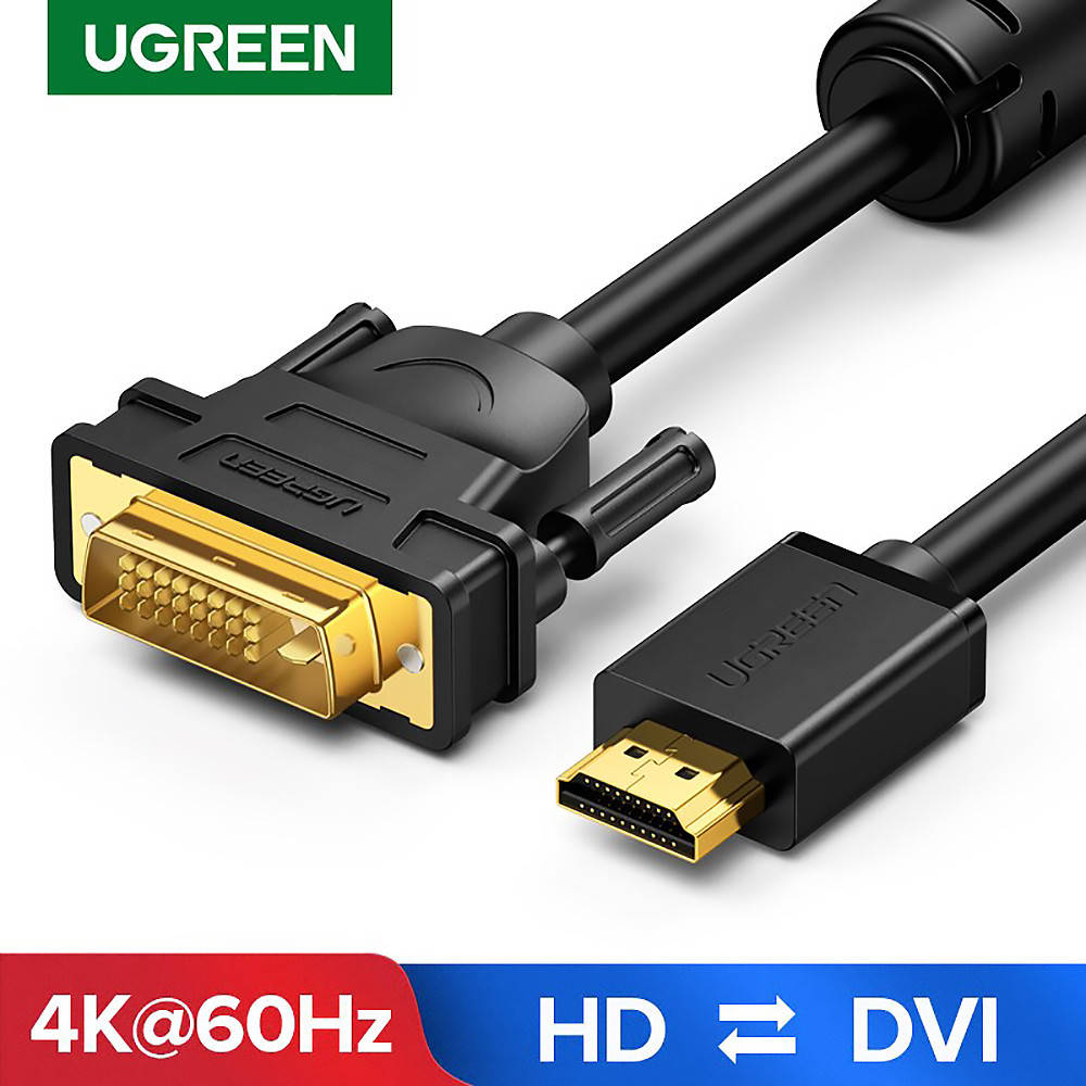 

Кабель HDMI - DVI двунаправленный Ugreen 1080p 60Гц male - male 2м (черный) HD106