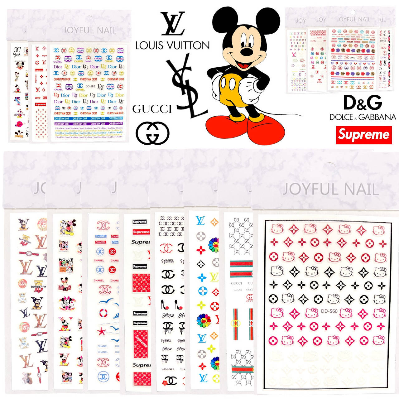 

3D-стикеры для дизайна ногтей, JOYFUL NAIL. На клейкой основе, "Бренд".