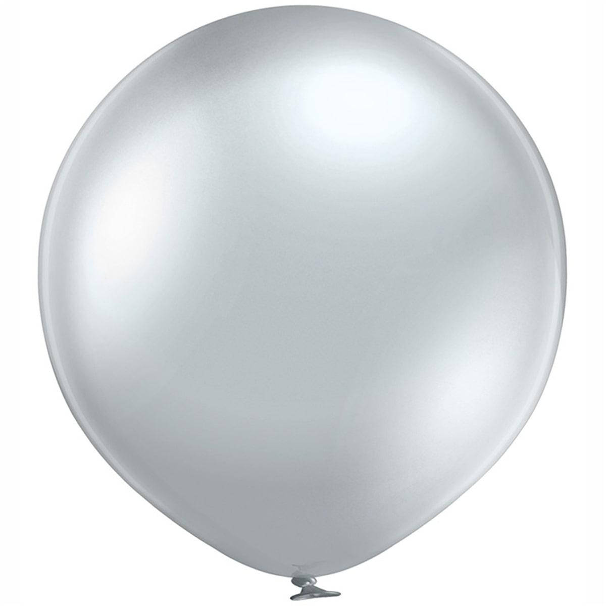 

Латексный шар хром серебряный 19"/30см Mirror Silver Kalisan, Серебристый