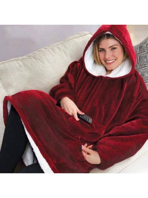

Толстовка плед с капюшоном и рукавами Huggle Hoodie