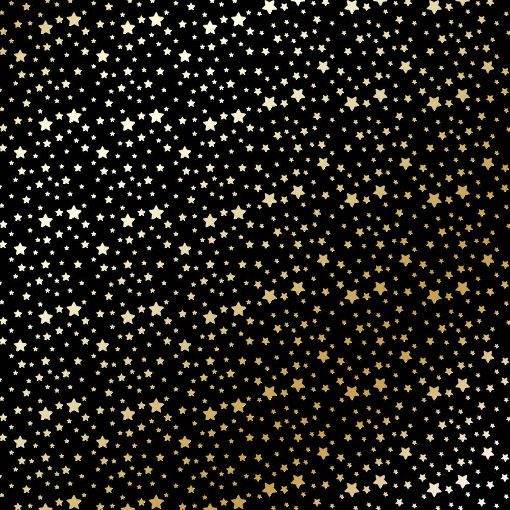 

Папір з фольгуванням - Golden stars Black - Fabrika Decoru - 30x30