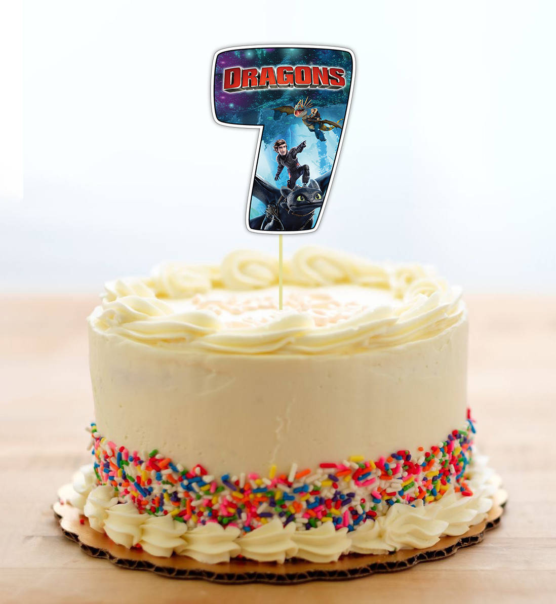 

Топпер-цифра (от 0 до 10см цифра) вырубка "Как приручить дракона" (1шт)- КАРТОН 7