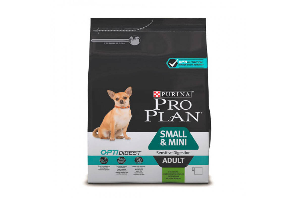 

Сухой корм Purina Pro Plan Sensitive digestion 3 кг для мелких собак с ягненком
