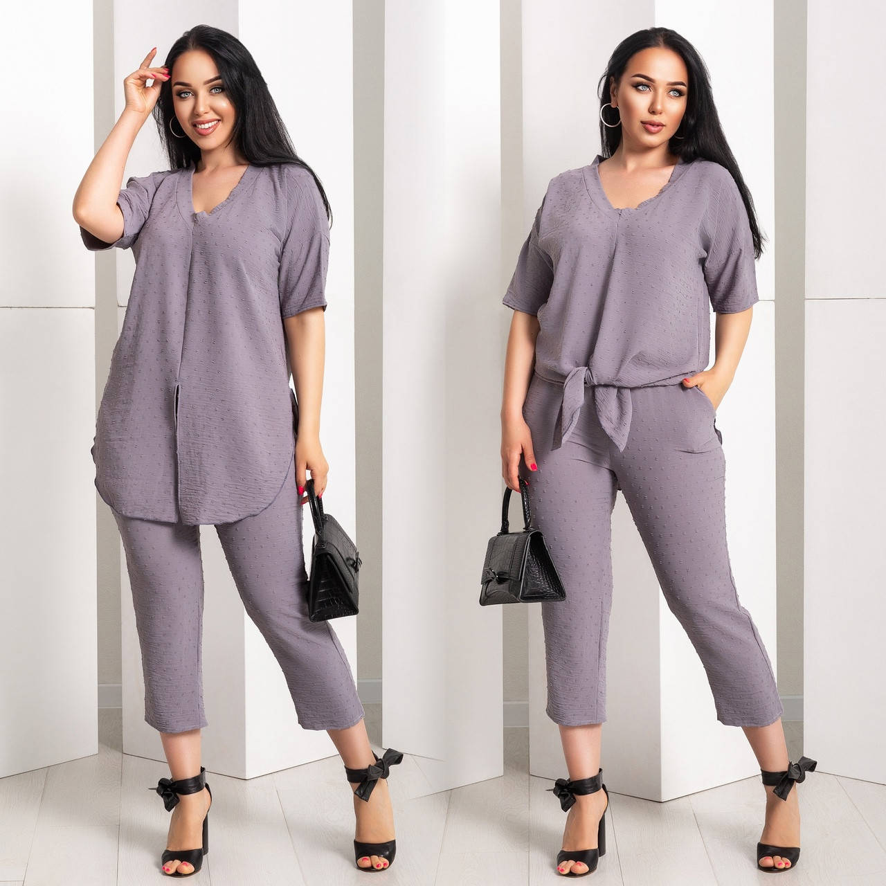 

Женский костюм блуза+брюки американский креп вышивка 46-48;50-52;54-56;58-60 "LADA" от прямого поставщика