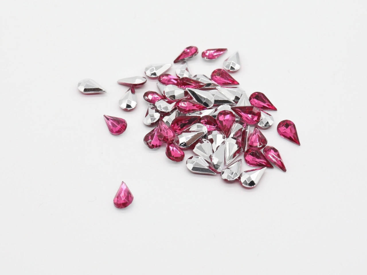 

Стразы "Капля острая". Цвет розовый. 6*10мм