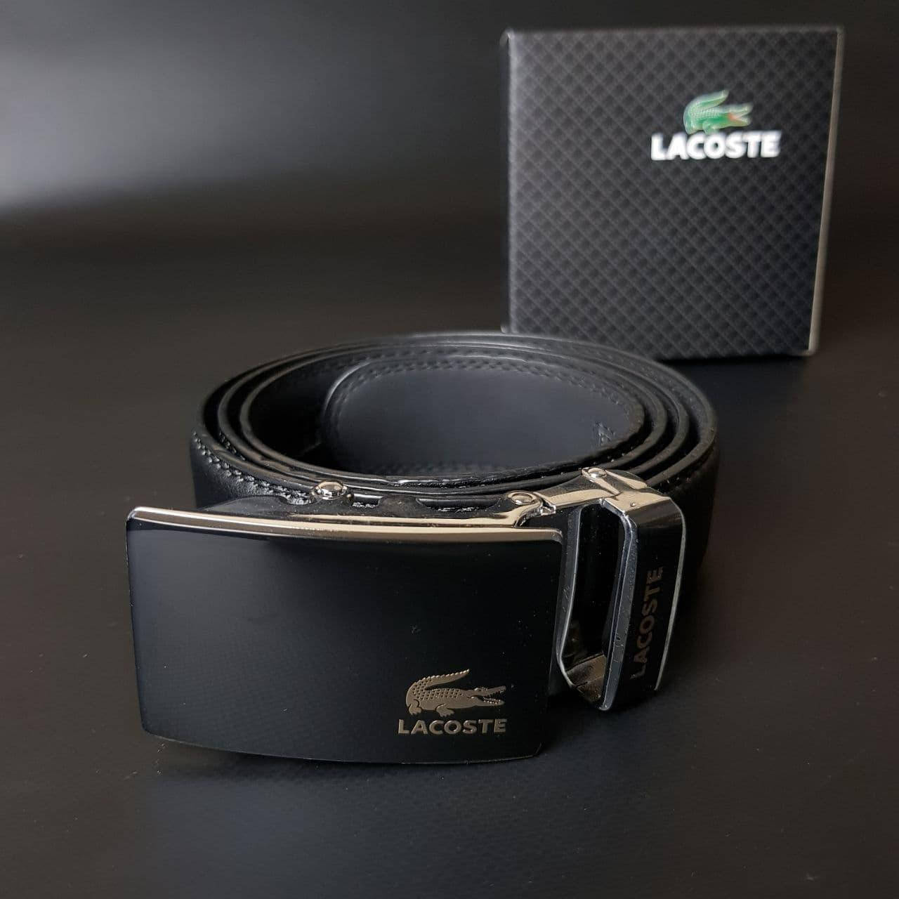 

Мужской ремень Lacoste в подарочной упаковке, Черный