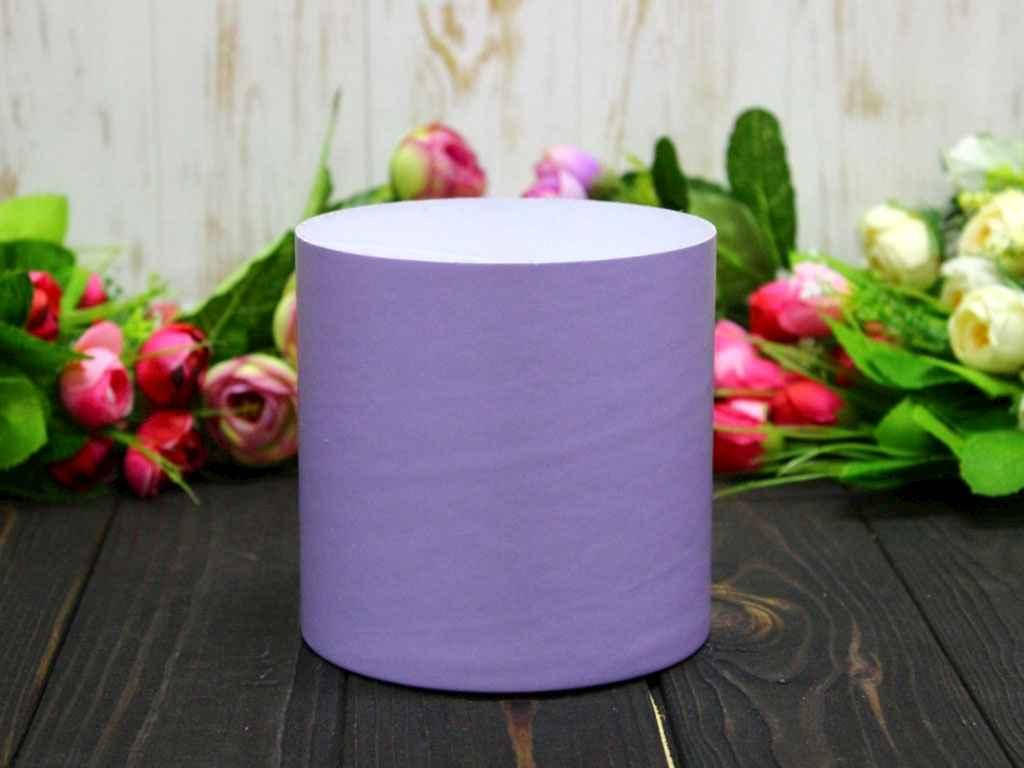 

Коробка для квітів кругла без кришки 130*130mm. кол. Бузковий ТМ УПАКОВКИН