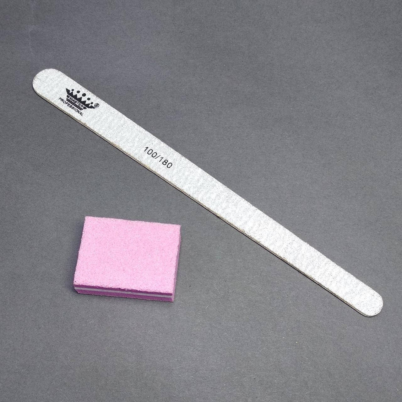 

Пилочка для ногтей овальная 100/180 грит + мини баф