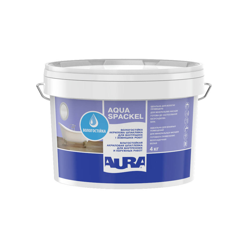 

Вологостійка акрилова шпаклівка Aura Luxpro Aqua Spackel 4 кг, Белый