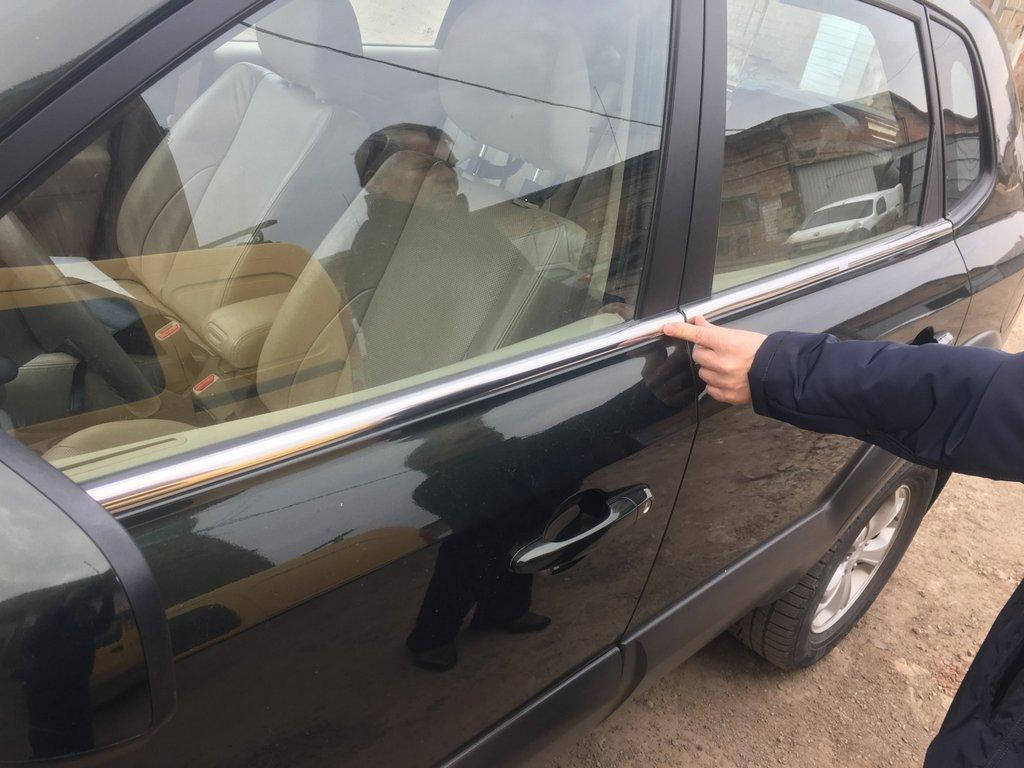 

Окантовка стекла (4 шт, нерж) Hyundai Tucson JM 2004↗ гг. RSA Накладки на двери Хюндай Тусон JM