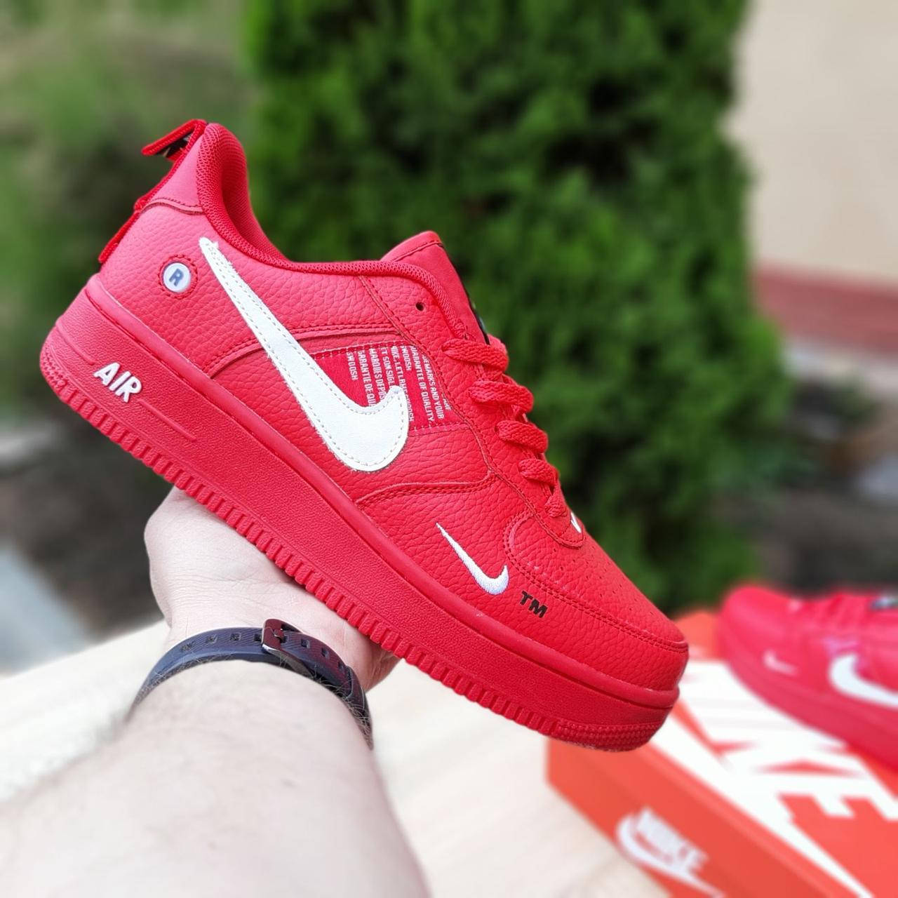 

Кеды мужские весенние осенние кросовки из пресс кожи красные белая запятая, Красный