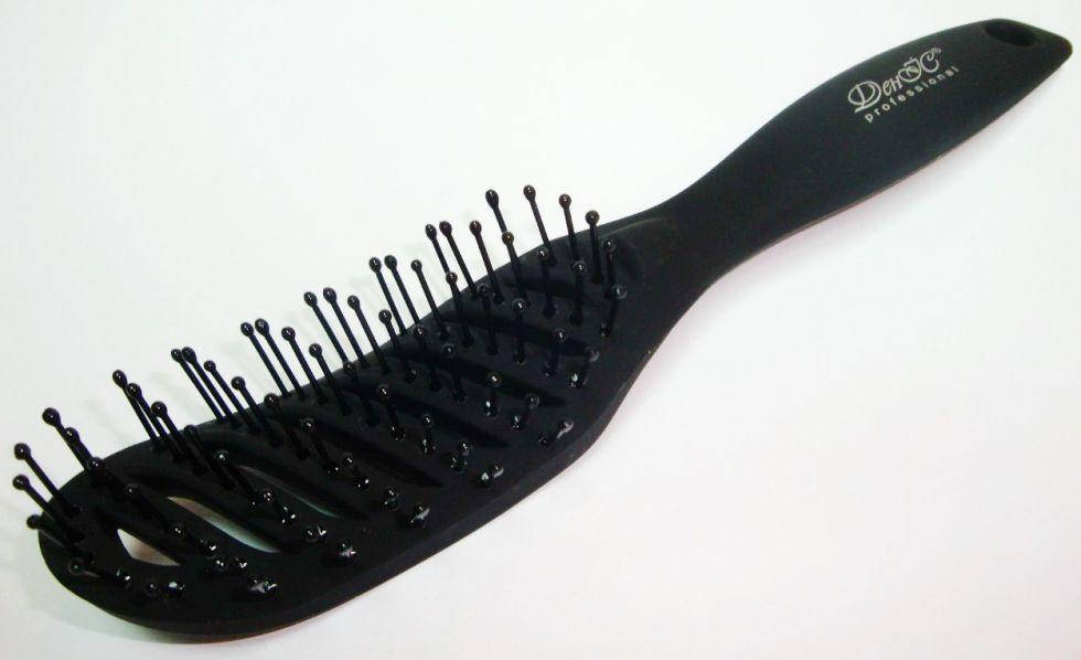 

Расчёска профессиональная для укладки "ДенІС professional" карбоновая чёрная - Луна, Черный