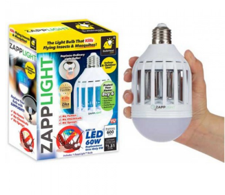 

Ловушка от комаров и насекомых Светодиодная лампа приманка Zapp Light! наилучший