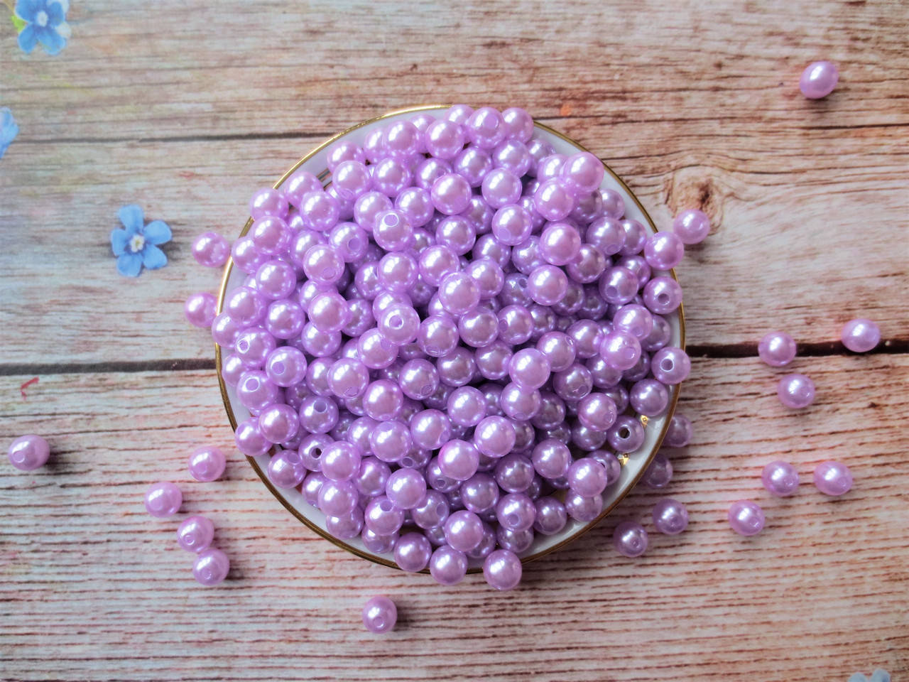 

Жемчуг искусственный, 8 мм, цвет ЛИЛОВЫЙ, 10 грамм (~40 шт)