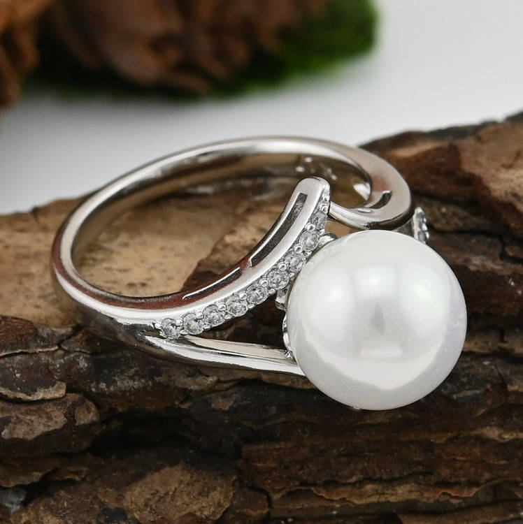 

Кольцо Xuping 15266 искусственный жемчуг ширина 9 мм позолота Белое золото размер 21