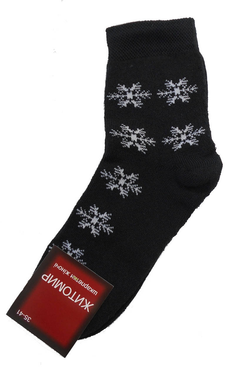 

Женские хлопковые махровые носки Житомир (Снежинка) черный