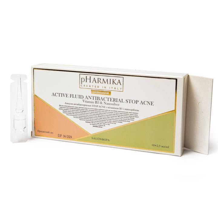 

Сыворотка для лица 2,5мл Стоп Акне с витамином В3 и наносеребром pHarmika (ампулы)