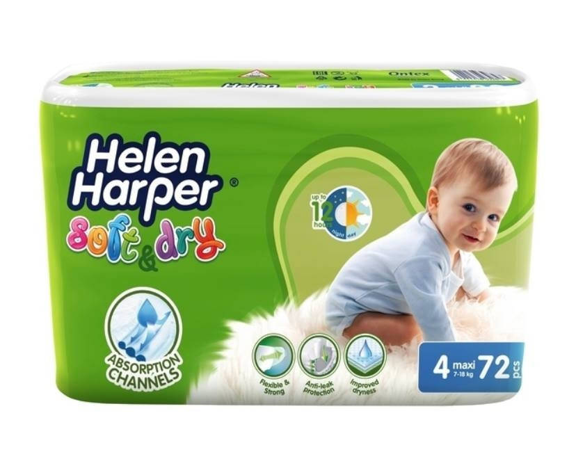 

Підгузники дитячі Helen Harper Soft&Dry 4 (7-18кг) 72шт Maxi